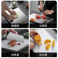 日本泰福高(TAFUCO)304不锈钢双面砧板切菜板 塑料防滑案板 蔬菜水果家用案板不开裂揉面擀面板-380*270mm