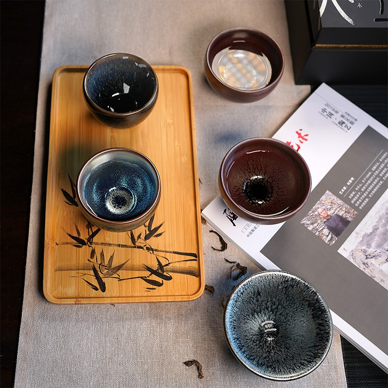 个杯堂 建盏 · 五行盏 五行盏套装陶瓷品茗杯茶碗油滴主人杯原矿铁胎