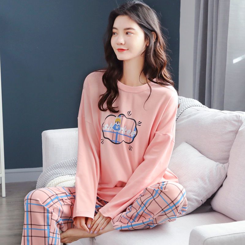 睡衣女士长袖睡衣女冬季大码宽松休闲可外穿家居服套装威珺