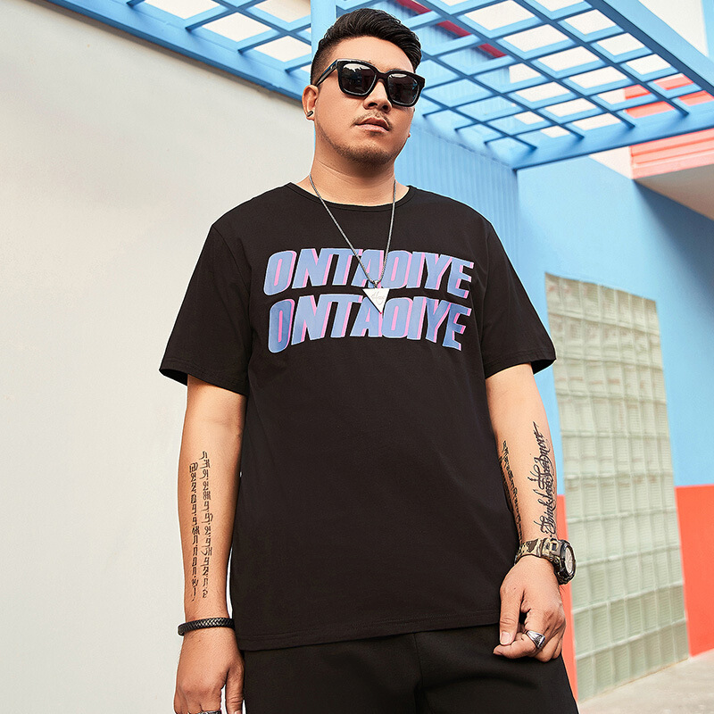 梵克公牛短袖t恤加大肥佬宽松上衣 2020t大码男装胖子显瘦新款夏装加