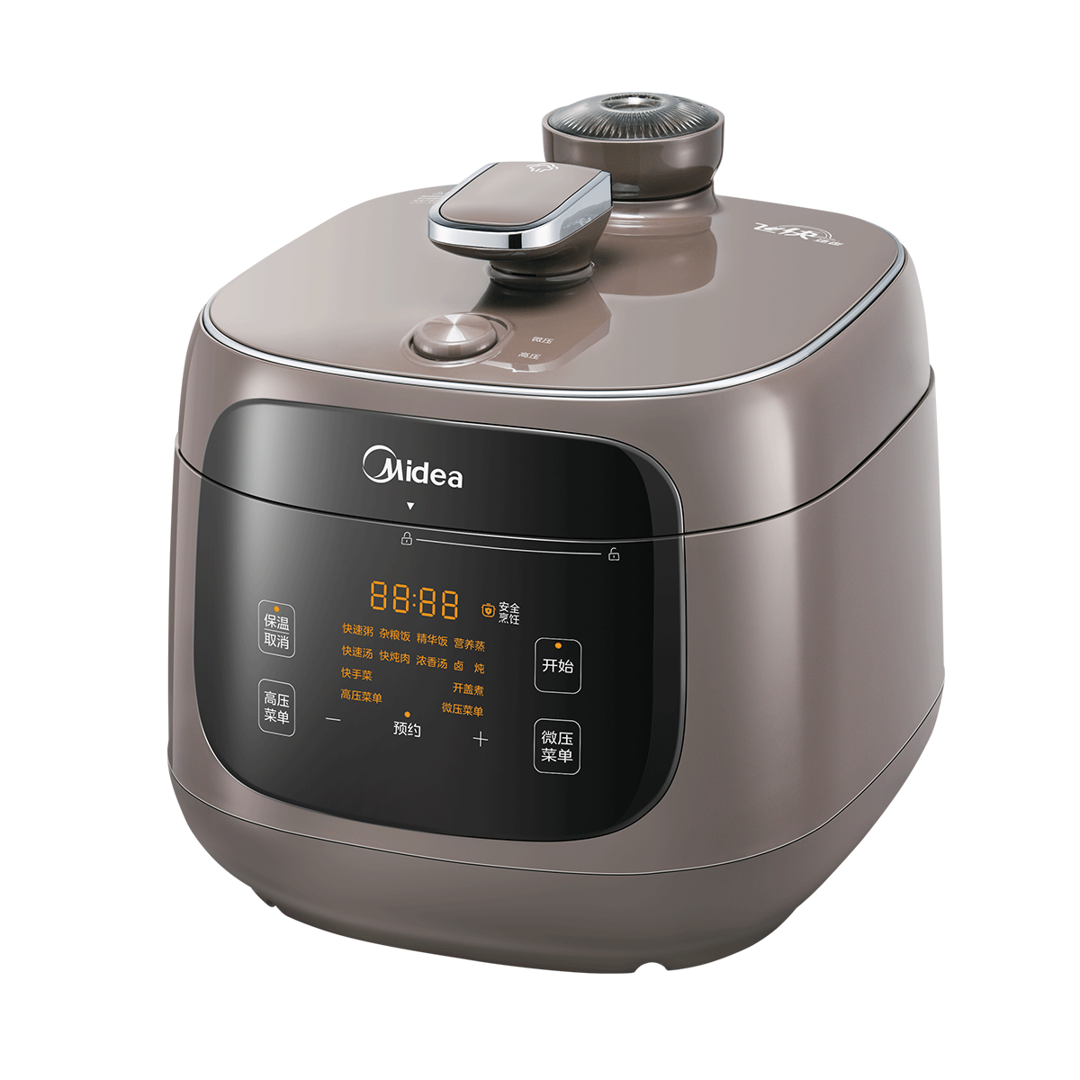 美的(Midea)0涂层精钢内胆电压力锅5L家用4-6人双胆 全自动智能预约触控煲汤高压锅 MY-C5937G