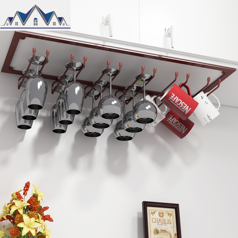 家用欧式红酒架红酒杯架悬挂倒挂高脚杯架酒柜摆件创意葡萄酒杯架_2_553高清大图
