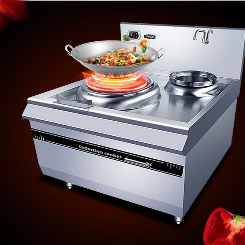 中徽宝文电磁单炒单温灶15千瓦商用电磁炉大功率凹面电炒灶厨房大型