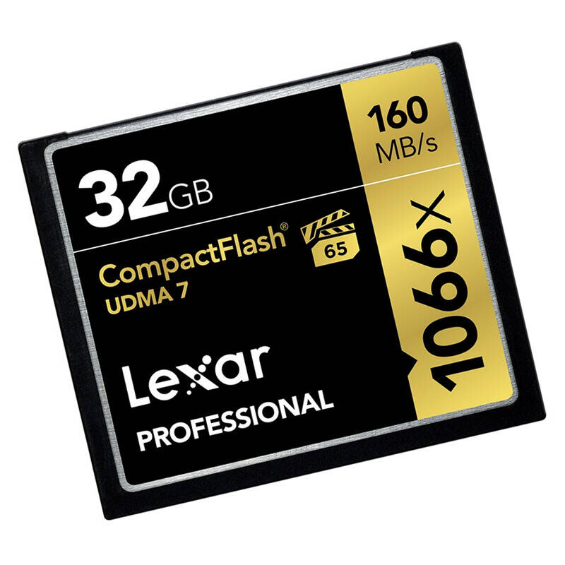 雷克沙(Lexar)32GB CF卡 1066X 读160MB/s写155MB/s单反相机内存卡存储卡高清大图
