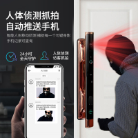智雅家S2001智能门锁指纹密码锁+智能猫眼门内可视家用远程夜视可视监控电子门锁app智控手机远程解锁只能家居设备
