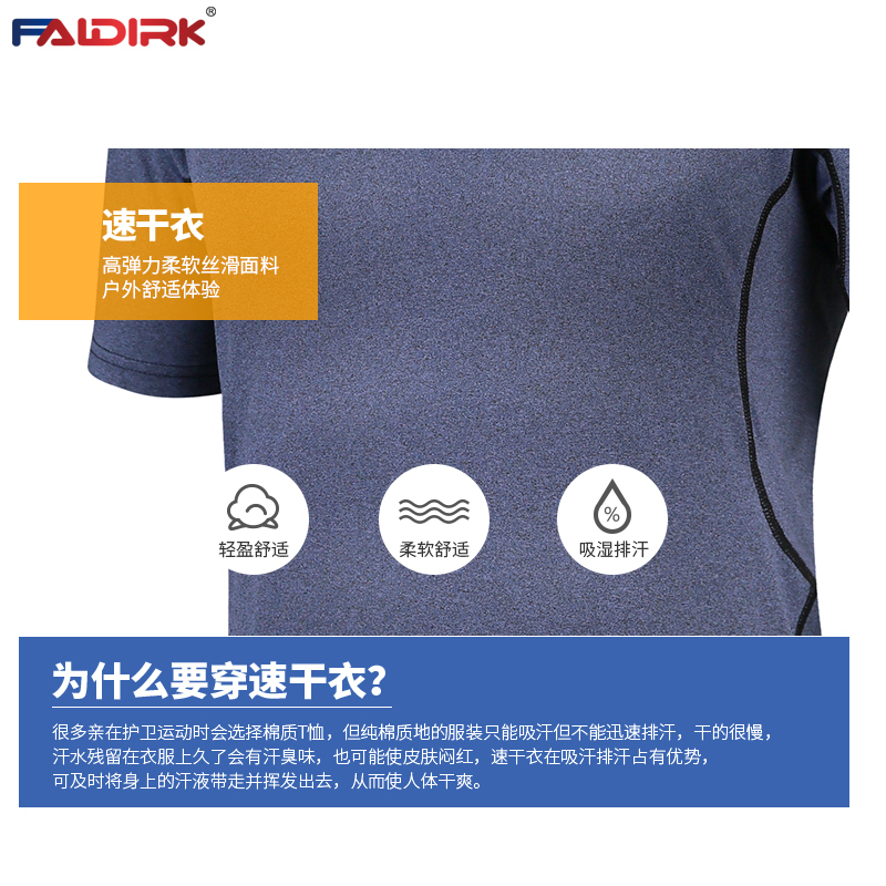 FALDIRK健身运动套装五件套男速干衣四季 夏季紧身篮球训练跑步服健身房装备晨跑夜跑