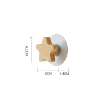 星星挂钩一个装 北欧实木挂钩星星月亮壁挂钩墙壁衣帽钩免打孔木质玄关墙上挂衣架