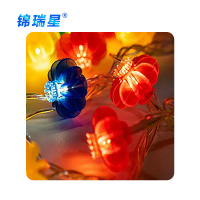锦瑞星新年装饰彩灯红灯笼灯串彩色插电款10m/个
