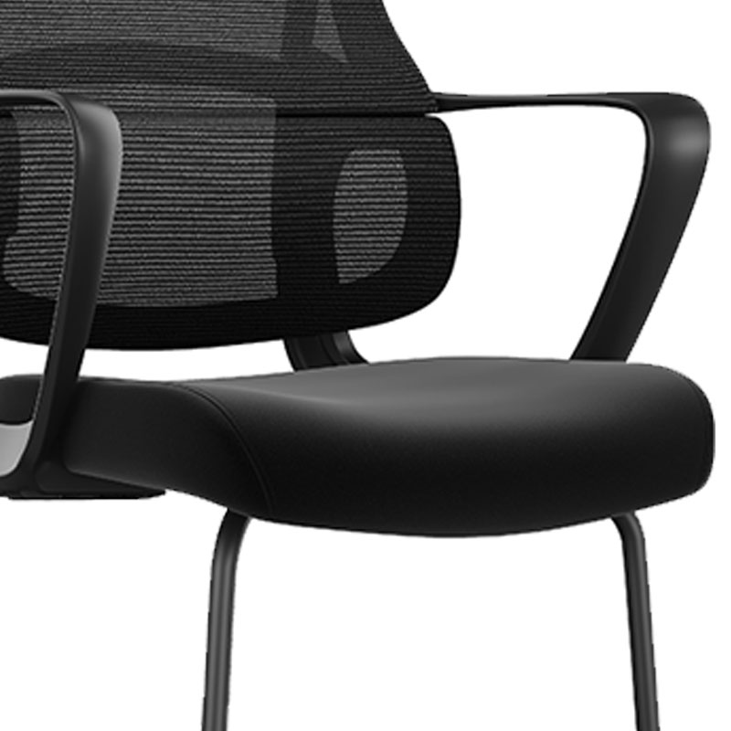 初嘉CJ-7152办公椅弓形椅电脑椅网布学习椅会客网椅 黑框高清大图