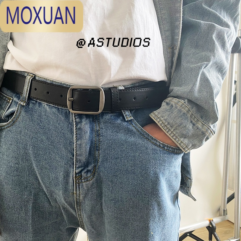 MOXUAN复古针扣皮带男潮ins韩版简约牛仔裤腰带年轻人男女通用百搭裤带