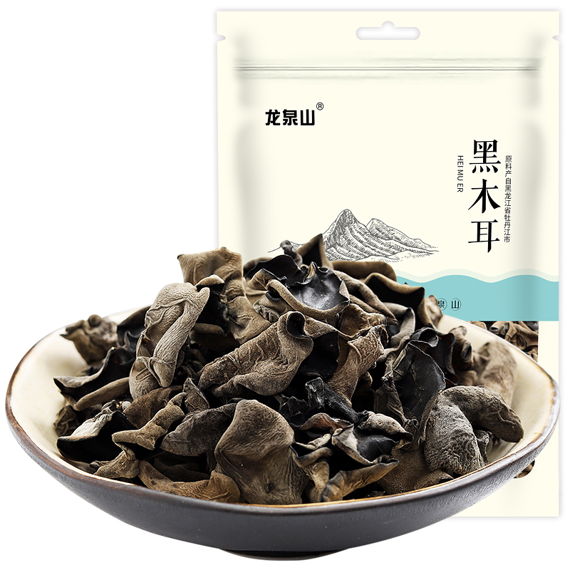 龙泉山 东北黑木耳100g 山珍干货 菌菇类干货 甄选肉厚煲汤凉拌火锅食材 黑木耳 100g