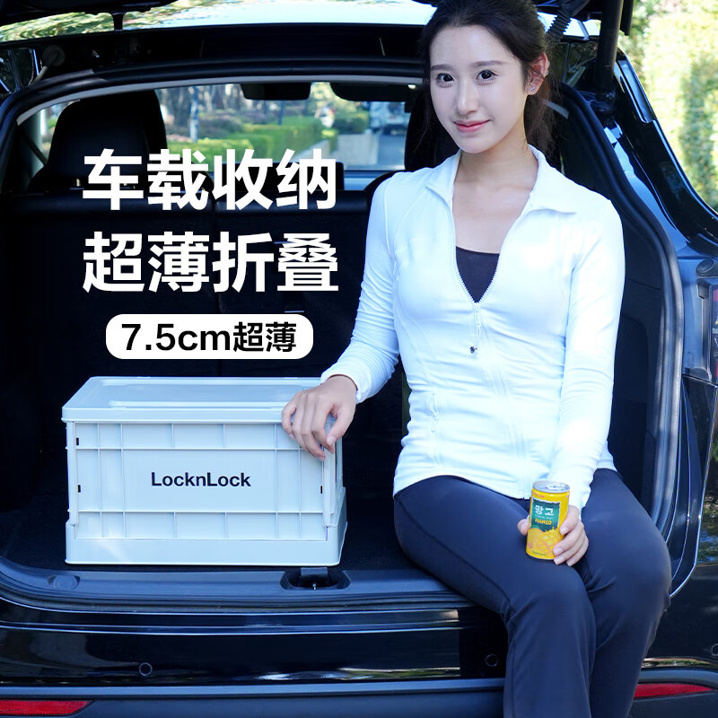 乐扣乐扣收纳箱30L露营储物简约实用大容量款LTZ529GRY高清大图