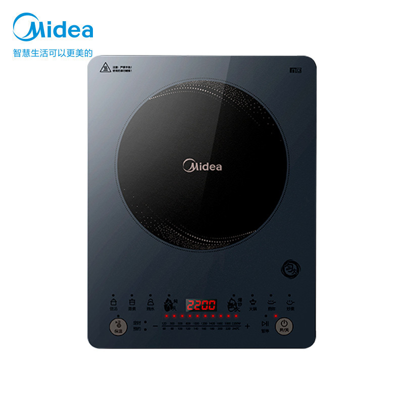 美的(Midea)电磁炉配炒锅赠汤锅家用2200W大功率火锅炉10档控温智能定时C22-WT2218