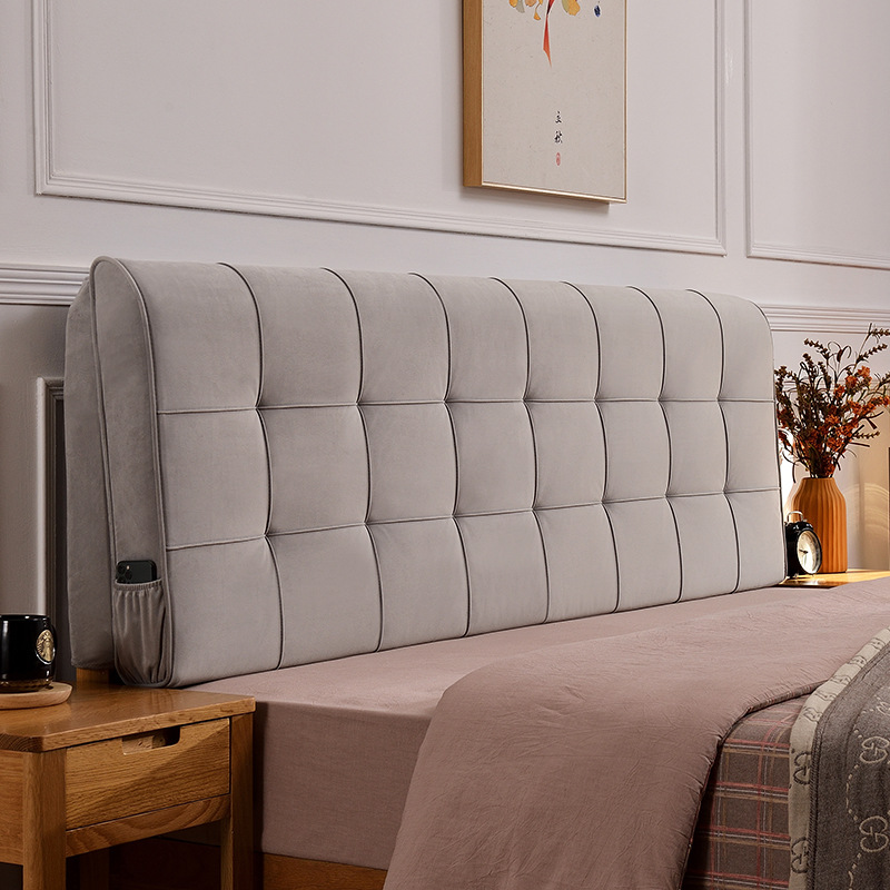 京城派 GZ-荷兰绒床头软包靠垫 长150*高58*厚10cm【有床头】 荷兰绒-清水灰