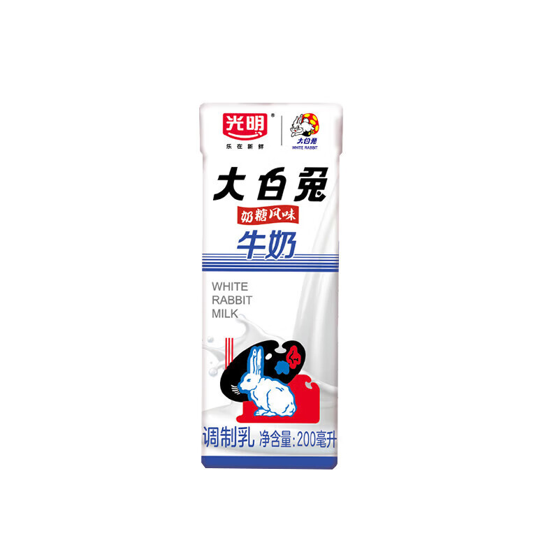 光明大白兔奶糖风味牛奶 200ml*12盒