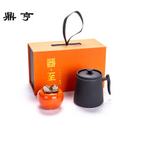 鼎亨创意马克杯定制陶瓷带盖过滤茶杯办公室泡茶杯子情侣水杯抖音