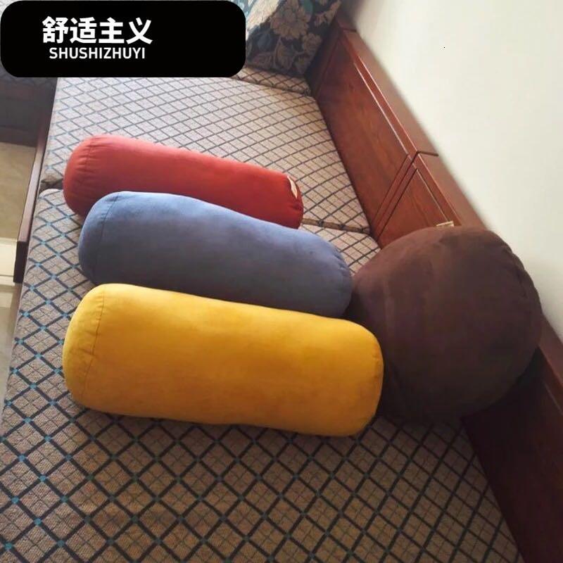 日式缤纷糖果色多用腰靠枕沙抱枕汽车办公室午休睡枕头