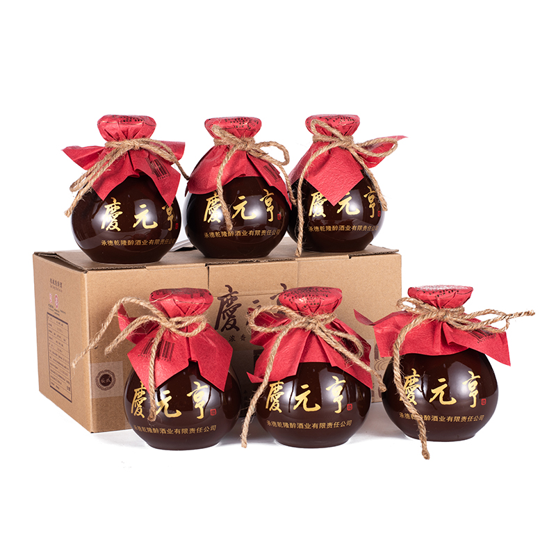 板城烧锅酒庆元亨浓香型酒水白酒整箱52度150ml*6瓶小坛装礼盒装