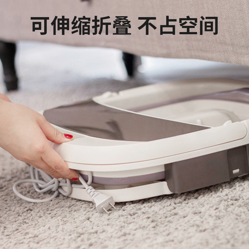 港德JH-688A黑灰色泡脚桶折叠足浴盆泡脚盆按摩家用洗脚盆电动加热高清大图