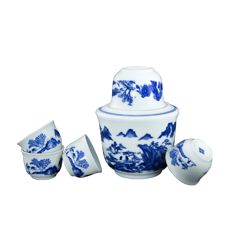 景德镇陶瓷暖酒具烫酒器热酒器温酒壶黄酒白酒小杯子家用半斤套装（请先与客服确认再）