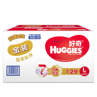 【两箱起享满减】好奇(Huggies)金装贴身透气纸尿裤 大号L129片 1箱