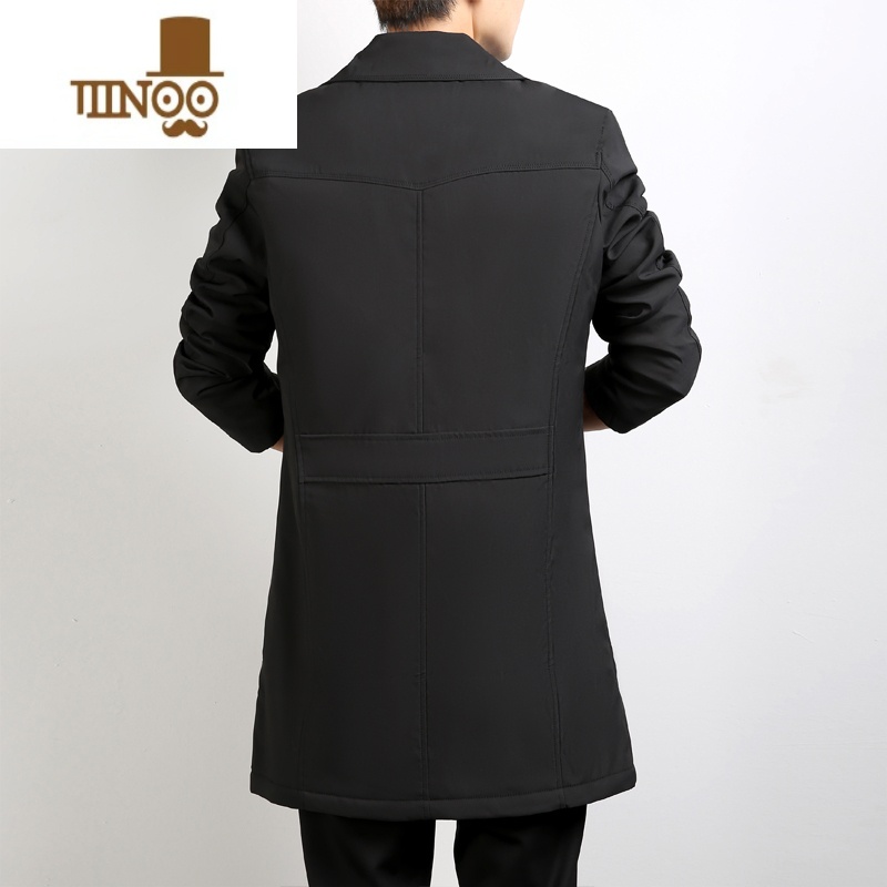 YANXU公务员风衣外套男中长款感行政夹克修身英伦风2023新款高清大图