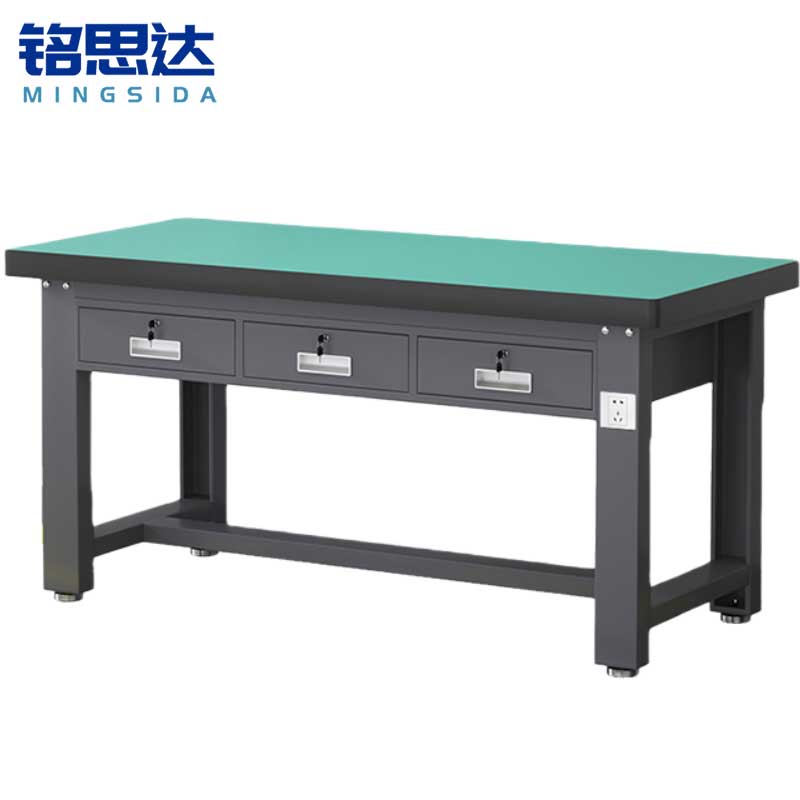 铭思达钳工操作台2.1米平三抽张高清大图
