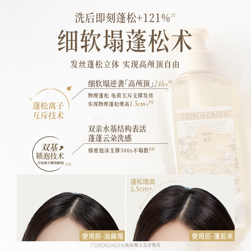 roopy润培 香氛控油净澈蓬松洗发水550g(香型随机)高清大图