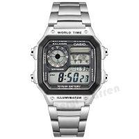 卡西欧CASIO数字男士手表运动腕表Regular普通系列多功能男表AE-1000W-1A防水学生电子表 男 30m