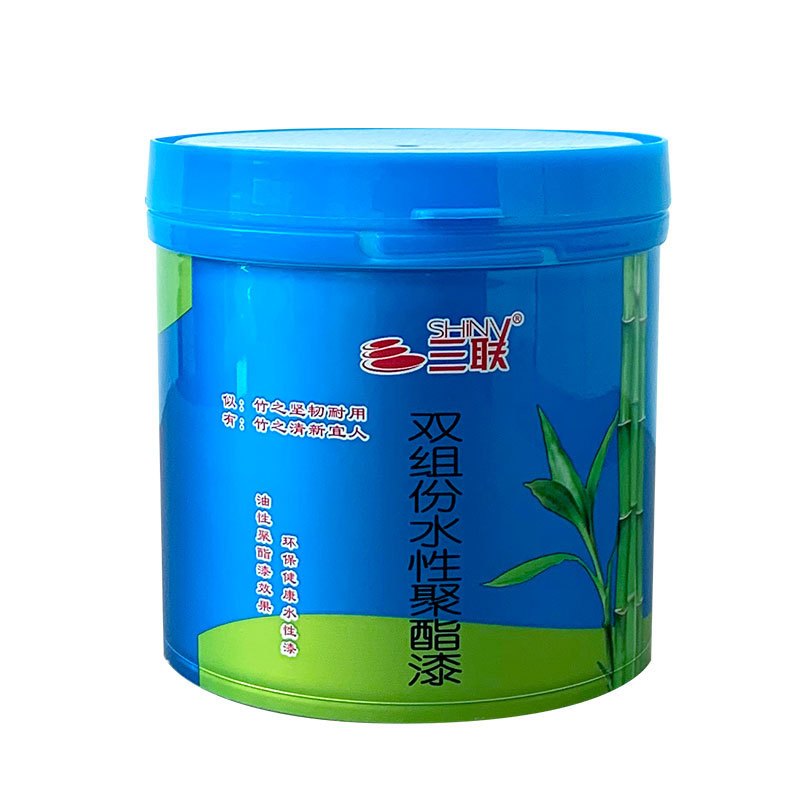 三联水性漆木器门漆室内外木屋氟碳漆家具衣柜翻新改色油漆 水性氟碳清漆 1kg/桶 1桶