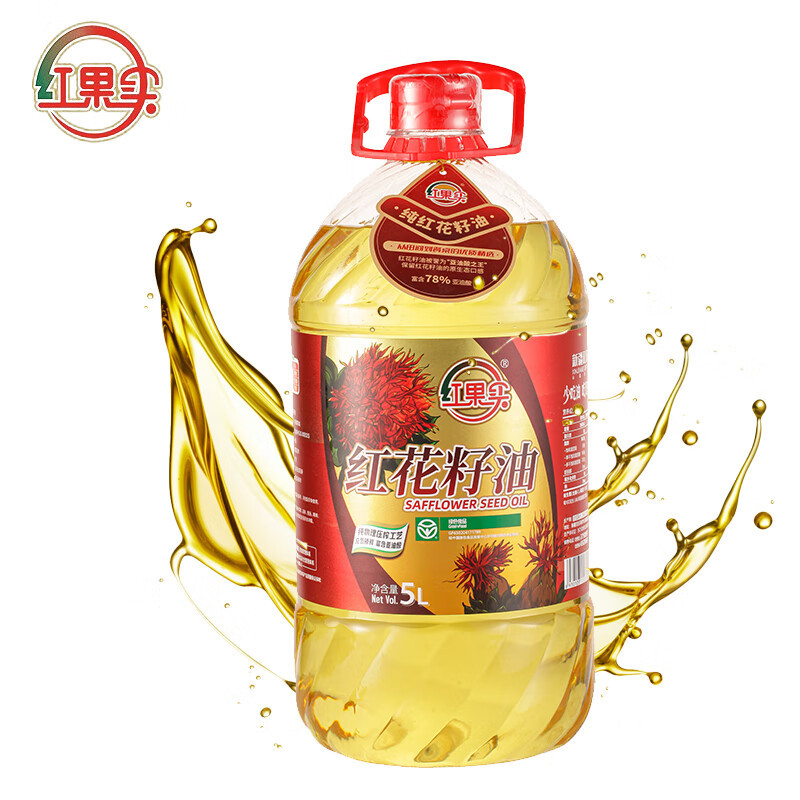 红果实新疆红花籽油5L桶装一级物理压榨食用油可口服烟点高适合中式烹饪