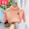 可莉允儿童一体绒毛衣秋冬装宝宝纯色针织男女童加厚打底衫小孩毛线上衣