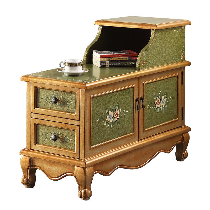 森美人美式沙发柜边柜客厅边几小茶几实木角几储物柜子北欧扶手柜侧边柜高清大图