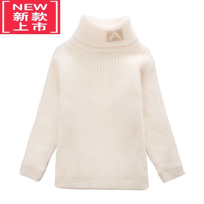 可莉允儿童高领针织毛衣中大童装宝宝加绒加厚保暖修身打底衫男女童上衣图片