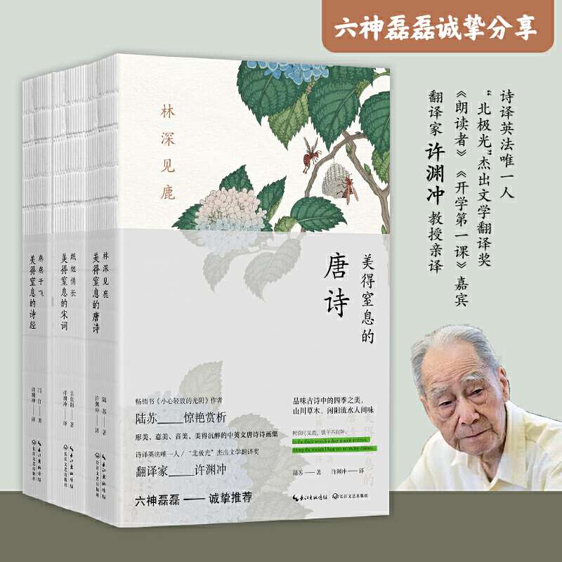 [正版]全4册 许渊冲 美得窒息的唐诗+诗经+宋词+永远的西南联大 许渊冲经典英译 翻译唐诗 纸短情长 林深见鹿 中英高清大图