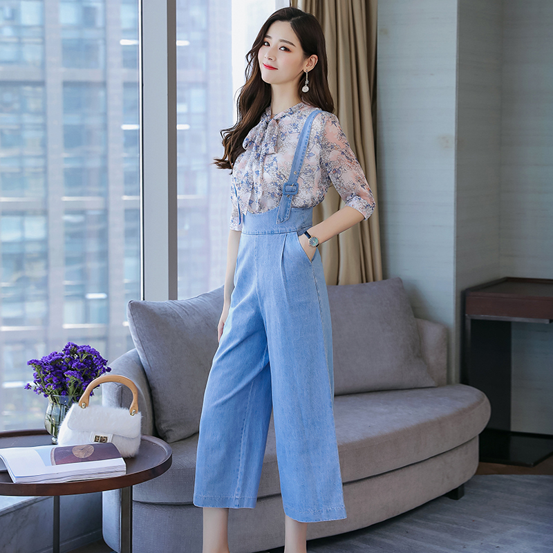 夏装女士新品女时髦套装小个子学生港味小清新时尚俏皮阔腿裤套装