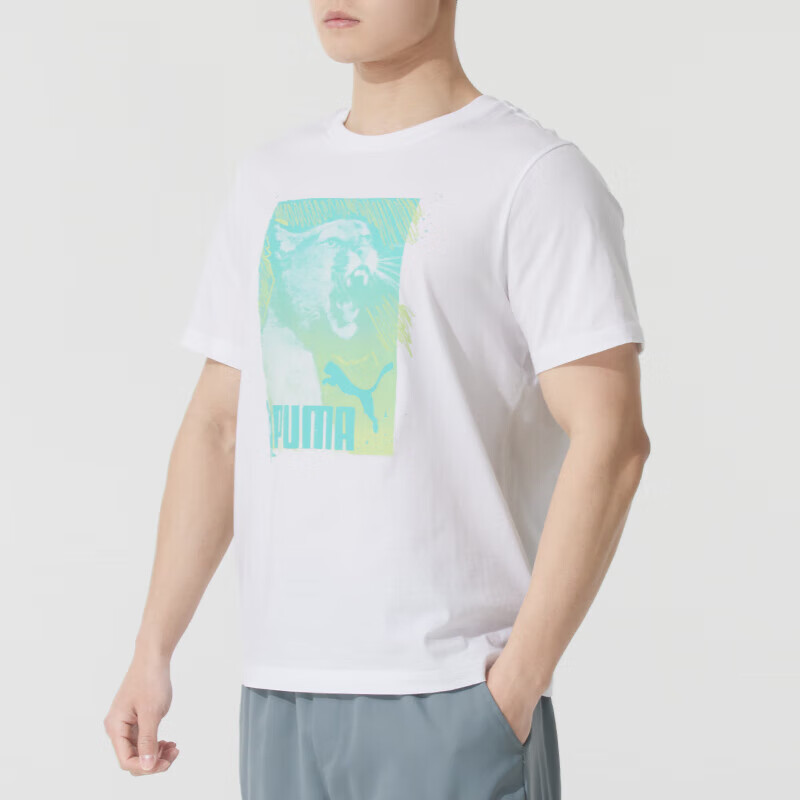 彪马（PUMA）男装 新款运动服跑步健身训练服舒适透气短袖时尚T恤690277-02 ZP高清大图