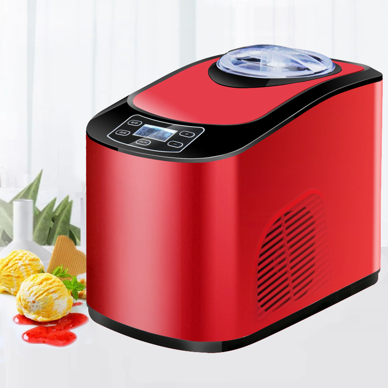 冰淇淋机家用古达全自动快速制冷小型商用水果冰激凌雪糕机器 中国红1