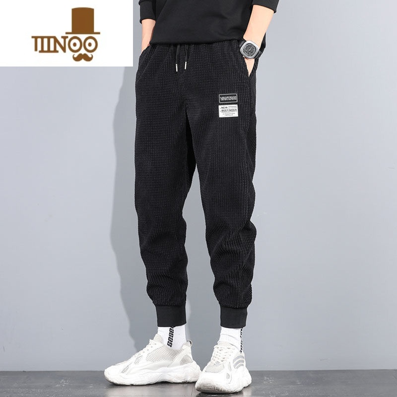 YANXU干活穿的裤子男耐磨脏上班工作劳保服灯芯绒卫裤束脚宽松干绒上X高清大图