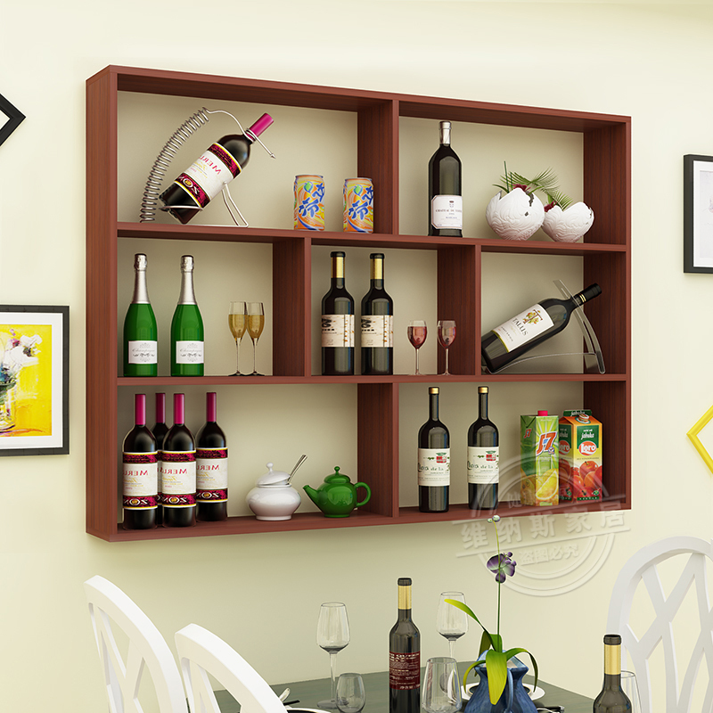 寻木匠简约挂墙酒柜餐厅墙上酒架壁挂式创意悬挂式多层红酒架酒格