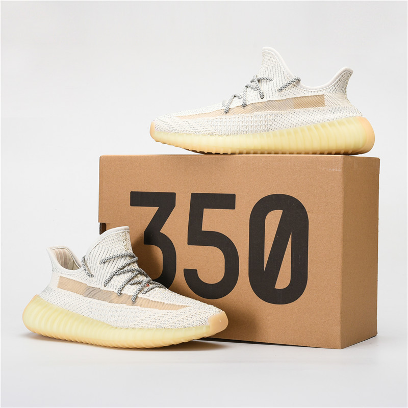 UYEEZY运动户外减震运动2022新款亚麻天使超酷潮流设计跑鞋厚底情侣椰子350运动鞋透气休闲