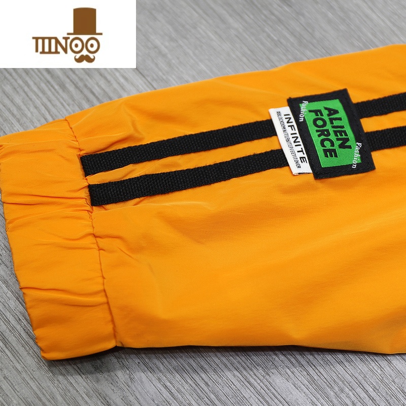 YANXU连帽外套男新款条纹外穿防风衣潮牌宽松休闲工装冲锋衣夹克男高清大图