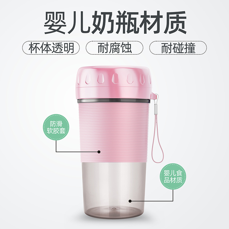 网红同款多功能便携式榨汁杯家用水果小型充电迷你榨汁机电动学生|4刀头蓝色-粉碎更快-电动款[100台]
