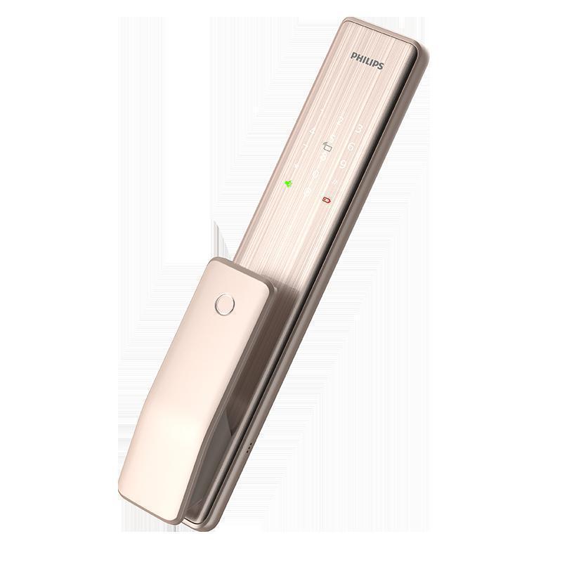 飞利浦(Philips)智能门锁 阿尔法(Alpha 蓝牙版)全自动家庭用防盗锁推拉全自动 电子锁 香槟金