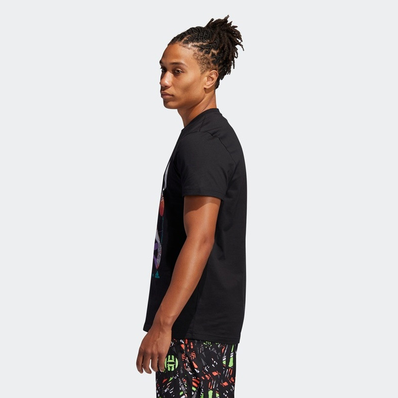 阿迪达斯adidas 新款男装哈登篮球运动短袖FM4779高清大图