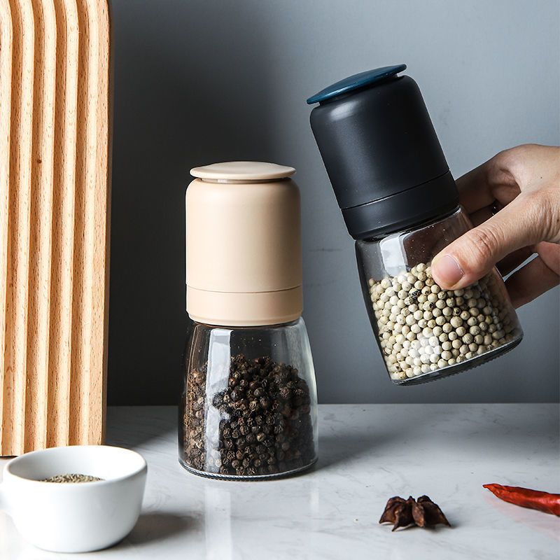 蓝黑色器居胡椒研磨器手动黑胡椒粒瓶家用花椒海盐芝麻小型陶瓷芯研磨