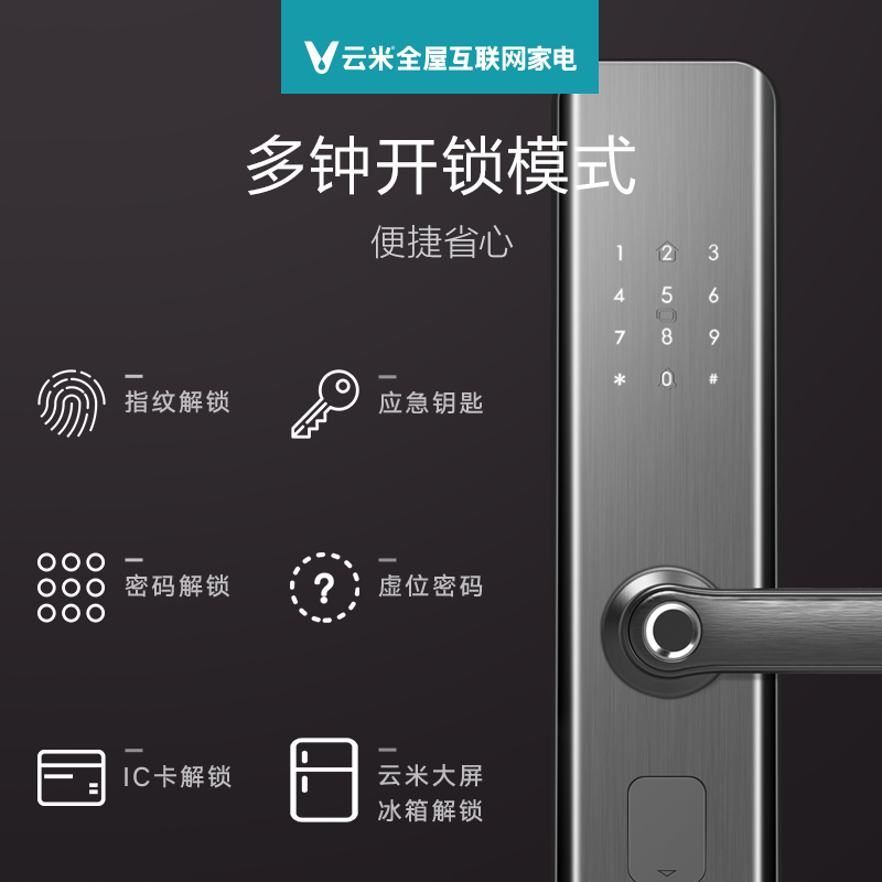 VIOMI云米智能指纹锁家用防盗门锁智能锁全自动大门小米家电子密码锁锁具