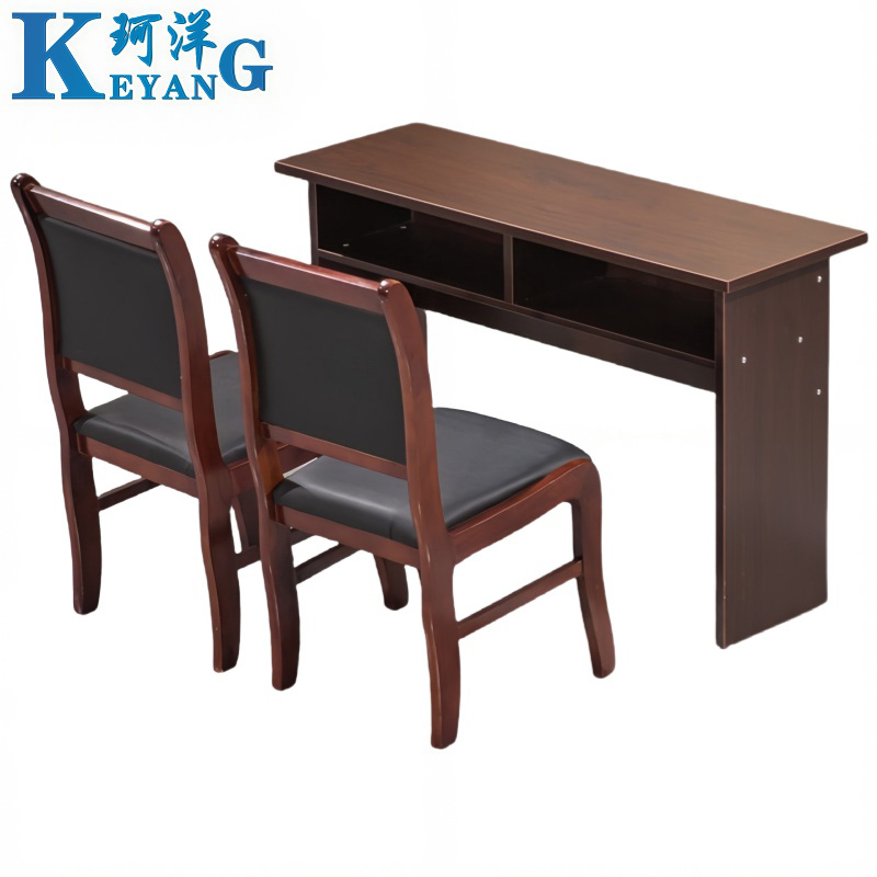 珂洋 培训长条桌 140*40*75cm(一桌二椅) 套高清大图