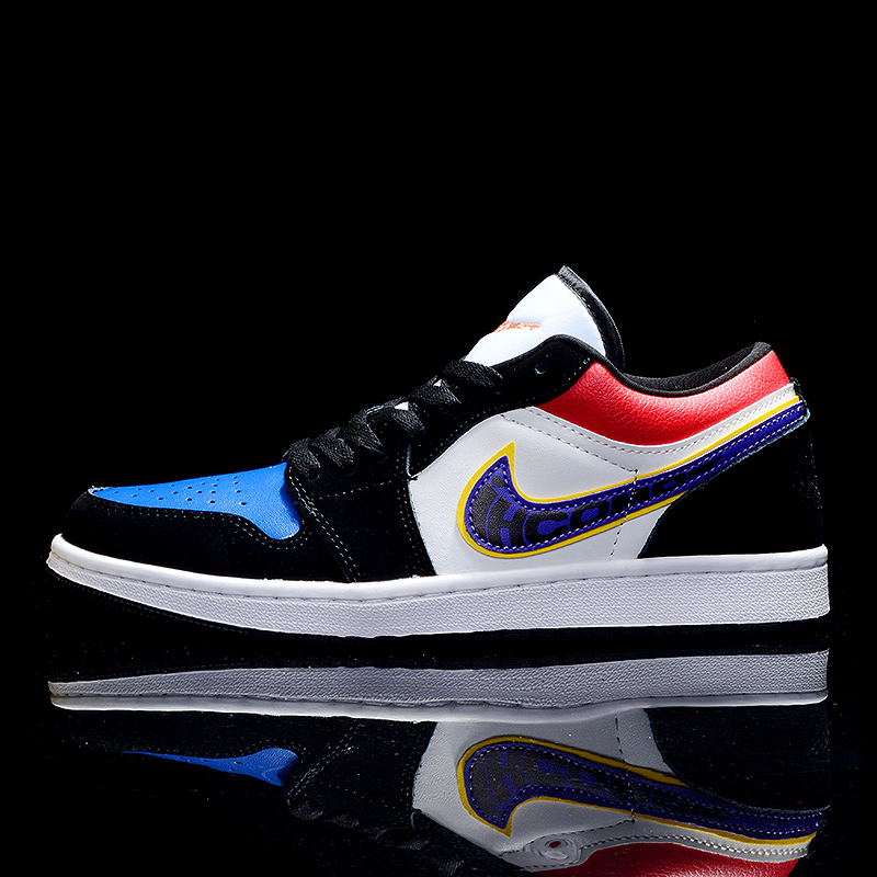 aj1low湖人黑蓝男鞋大学蓝低帮北卡蓝白丝绸黑橙扣碎女视频