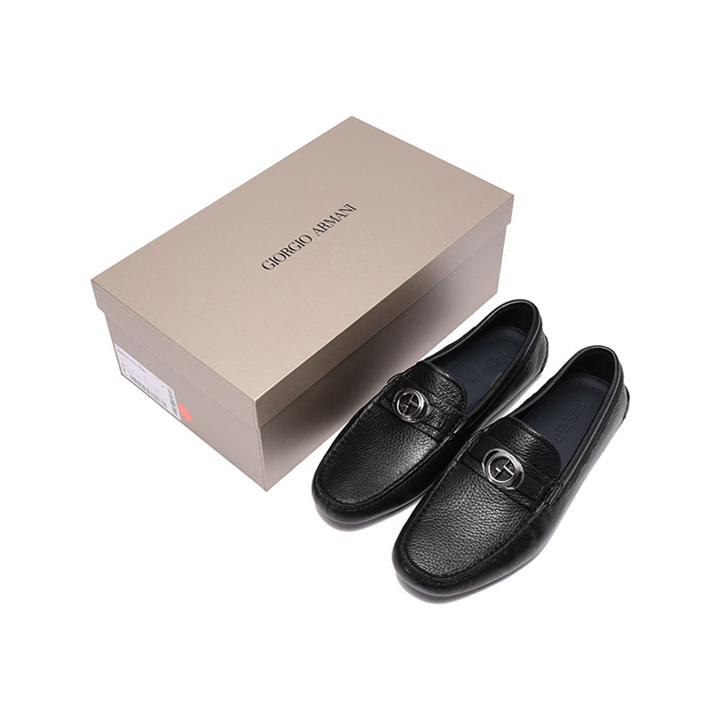 阿玛尼giorgioarmani男士鹿皮革一脚蹬平底鞋单鞋皮鞋乐福鞋x2b123xf